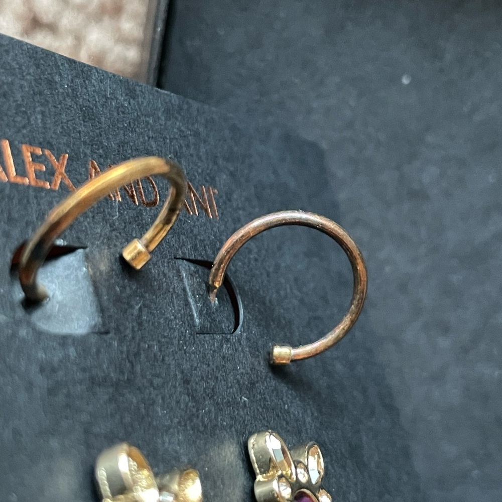 Alex and Ani 14KT Gold Over Sterling Silver 3 piece Earring Set - Picture 7 of 8